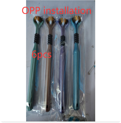 Three-sided Soft Fur Three-dimensional Toothbrush Scraping Tongue Coating 3D Manual