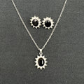 European And American Fashion SUNFLOWER Zircon Ear Stud Necklace Suit