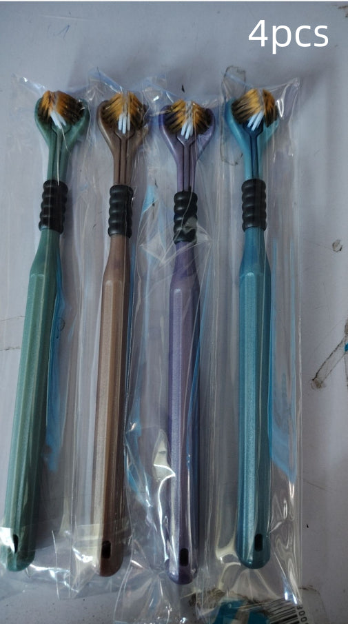 Three-sided Soft Fur Three-dimensional Toothbrush Scraping Tongue Coating 3D Manual