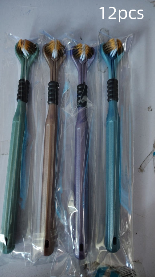Three-sided Soft Fur Three-dimensional Toothbrush Scraping Tongue Coating 3D Manual